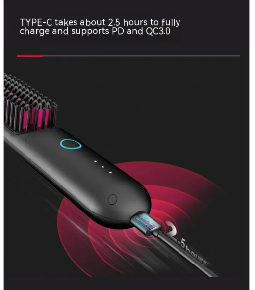 PocketGlow Mini Wireless Hair Straightener Brush