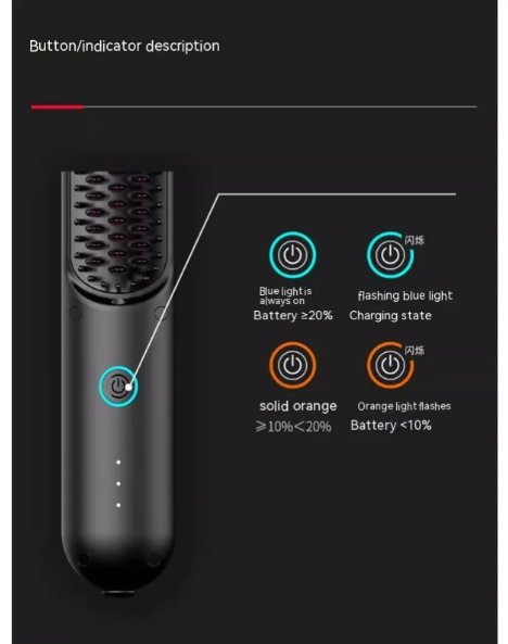 PocketGlow Mini Wireless Hair Straightener Brush