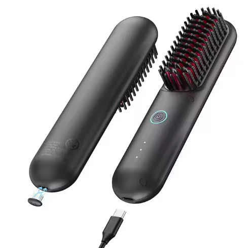 PocketGlow Mini Wireless Hair Straightener Brush