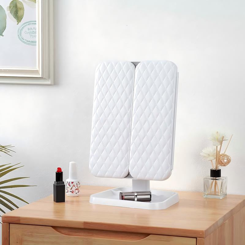KEIMI Portable LED Light Makeup Mirror, Adjustable Touch Lighting, 2X/3X/5X Magnification Foldable Vanity Mirror