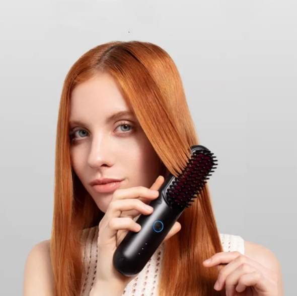 PocketGlow Mini Wireless Hair Straightener Brush